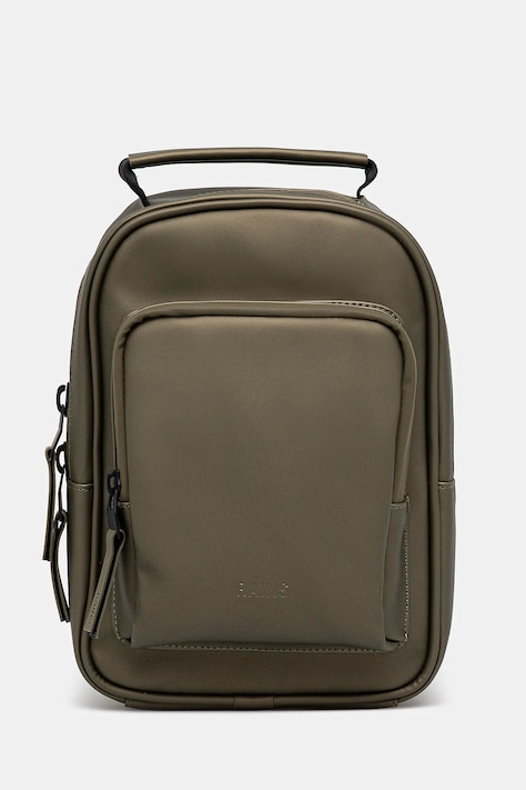 Rains rucsac Book Daypack Mini W3 culoarea verde, mic, uni, 13690.105