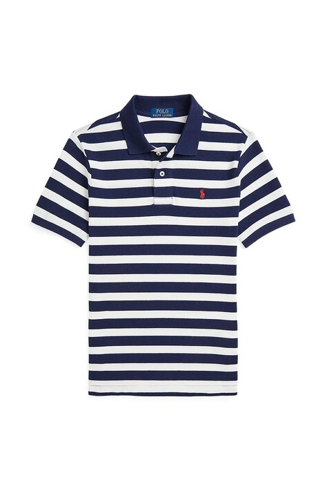 Polo Ralph Lauren tricouri polo din bumbac pentru copii culoarea bleumarin, cu imprimeu, 323958166001