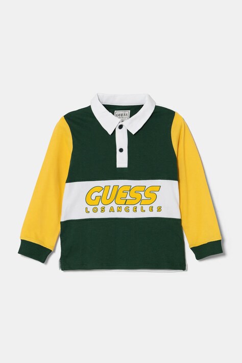 Παιδικό βαμβακερό μακρυμάνικο Guess χρώμα: πράσινο, N5RP00 KCNQ4