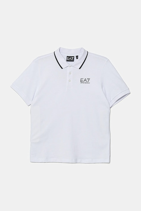 Detské polo tričko EA7 Emporio Armani biela farba, s potlačou, 7B000023 AF12901