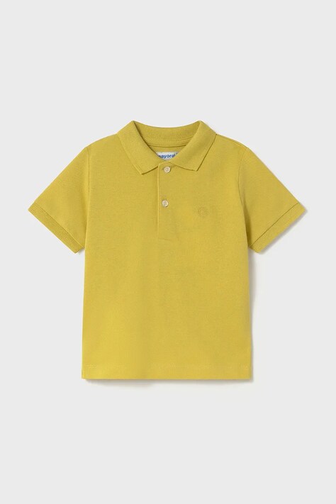 Mayoral tricouri polo din bumbac pentru copii culoarea galben, neted, 102