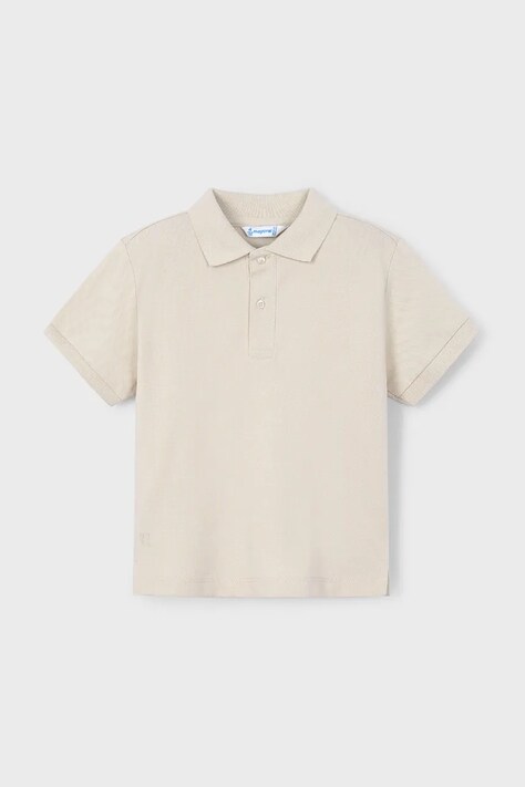 Mayoral tricouri polo din bumbac pentru copii culoarea bej, neted, 150