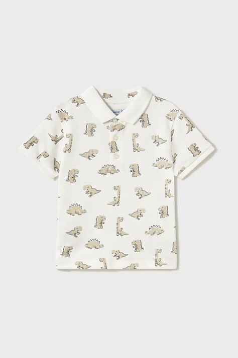 Mayoral tricou polo copii culoarea bej, modelator, 1109