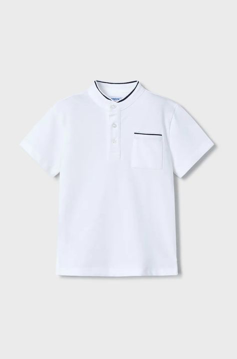 Mayoral tricou polo copii culoarea alb, neted, 3102