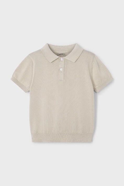Mayoral tricou polo copii culoarea bej, modelator, 3104