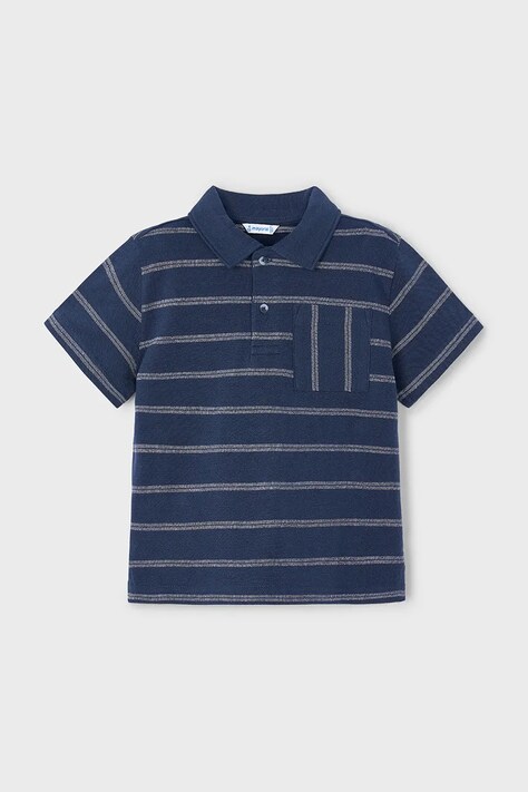 Mayoral tricouri polo din bumbac pentru copii culoarea albastru marin, modelator, 3107