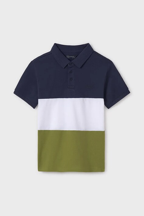 Mayoral tricouri polo din bumbac pentru copii culoarea verde, modelator, 6132