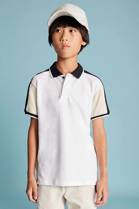 Mayoral tricou polo copii culoarea bej, neted, 6134