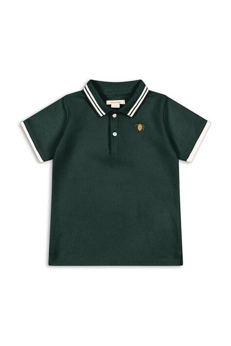 Konges Sløjd poló FLORIAN POLO SHIRT GOTS zöld, KS103304