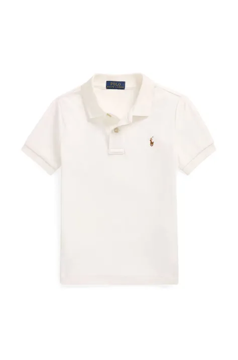 Polo Ralph Lauren tricouri polo din bumbac pentru copii culoarea alb, neted, 322952431005