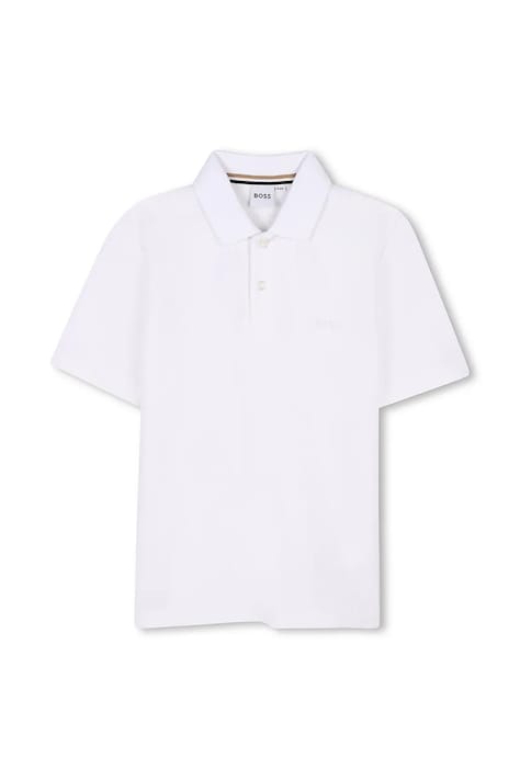 Дитяче поло BOSS колір білий однотонне J52042