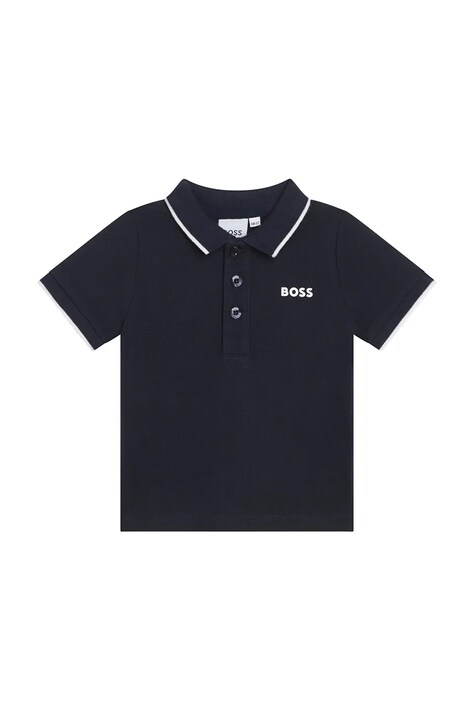 BOSS polo bawełniane niemowlęce kolor granatowy J05P13