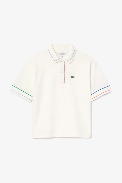 Lacoste tricouri polo din bumbac pentru copii culoarea bej, neted, PJ8428