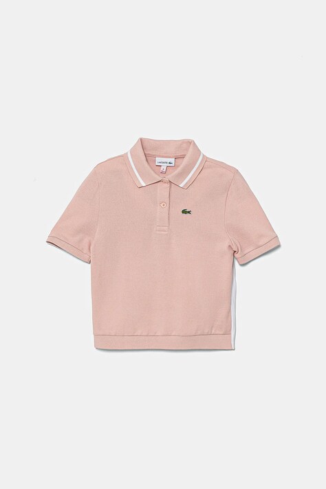 Lacoste tricou polo copii culoarea portocaliu, neted, PJ8439