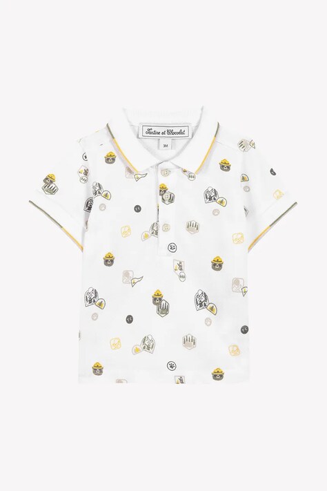 Otroške bombažne polo majice Tartine et Chocolat zelena barva, CA11121