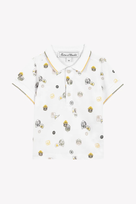 Detská bavlnená polokošeľa Tartine et Chocolat zelená farba, vzorovaný, CA11121