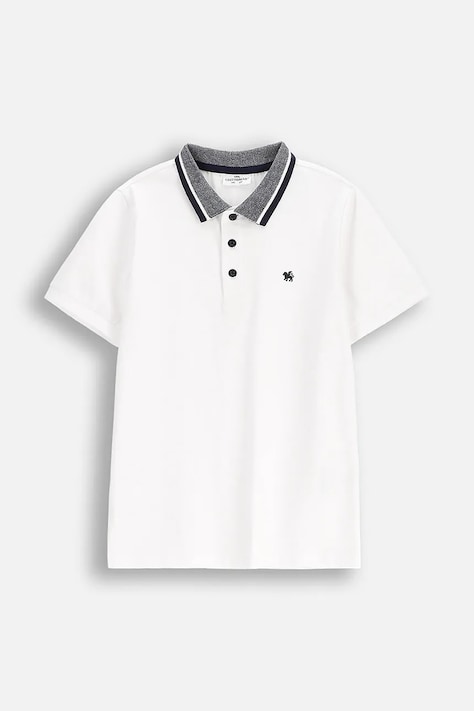 Coccodrillo tricou polo culoarea alb, ELEGANT JUNIOR BOY