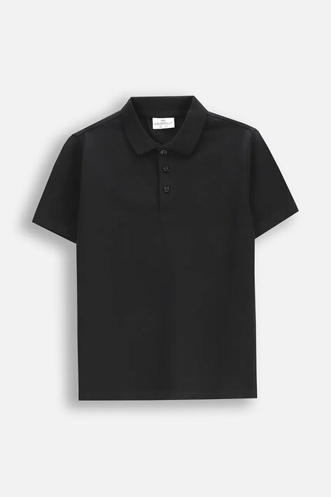 Coccodrillo polo dziecięce kolor czarny gładki EVERYDAY BOY