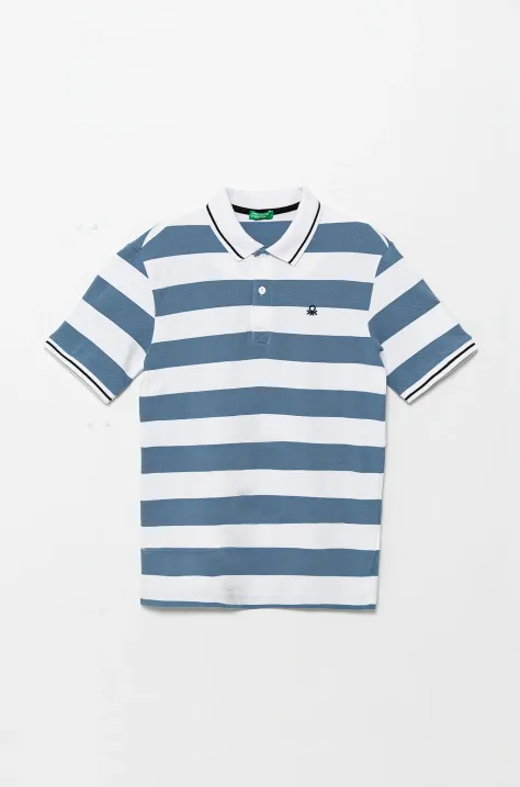 Detská bavlnená polokošeľa United Colors of Benetton vzorovaný, 39QAC301T