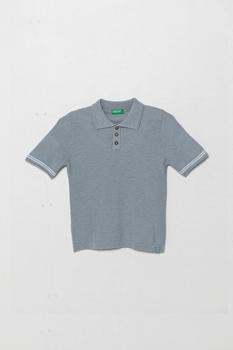 United Colors of Benetton polo din amestec de in pentru copii neted, 104NH3001