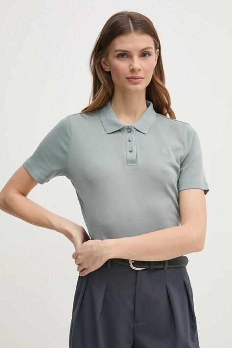 Calvin Klein Jeans polo de bumbac culoarea gri, J20J224749