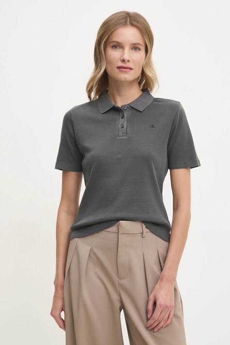 Calvin Klein Jeans polo de bumbac culoarea gri, J20J224749