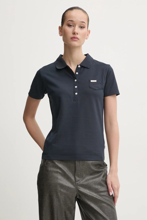 Polo Guess Jeans ženski, mornarsko modra barva, W5RP47 KARS2