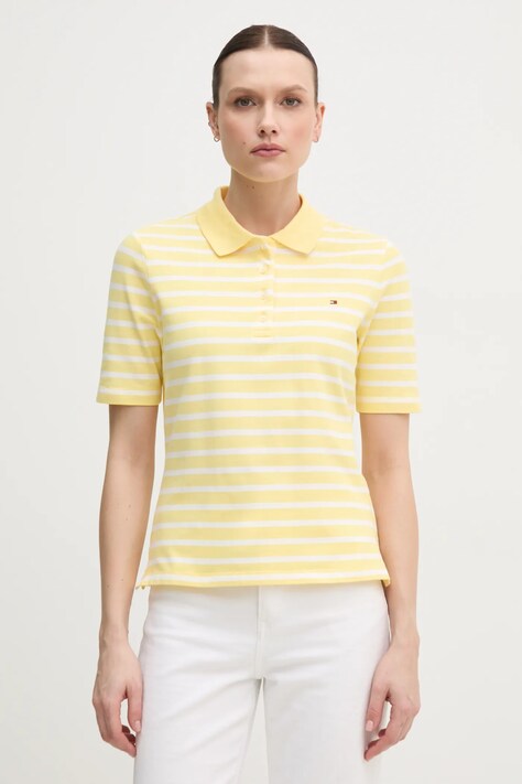Тениска с яка Tommy Hilfiger в тъмносиньо WW0WW43224
