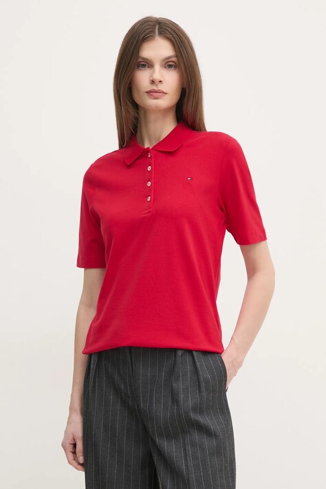 Tommy Hilfiger tricou polo femei, culoarea bleumarin, WW0WW43224