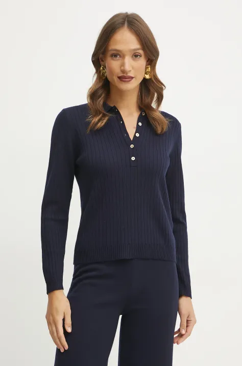 Luisa Spagnoli maglione in lana donna colore blu navy  100026