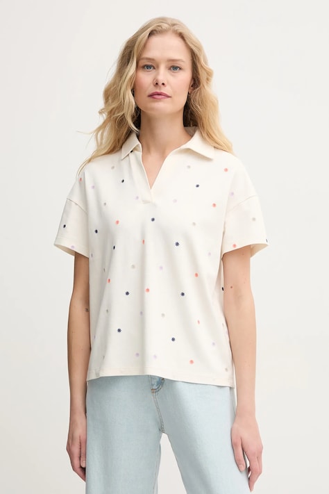 United Colors of Benetton polo de bumbac femei, culoarea bej, 36QJD300X