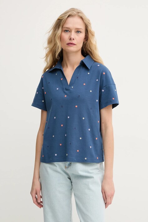 United Colors of Benetton polo de bumbac femei, culoarea bleumarin, 36QJD300X