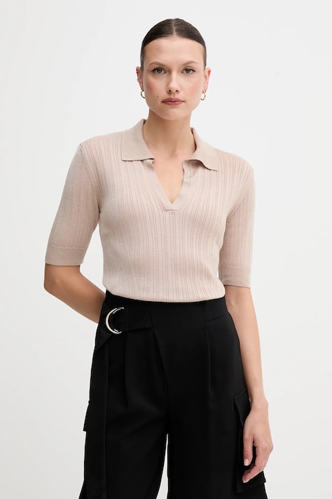 Πόλο United Colors of Benetton χρώμα: μπεζ, 123VD3018