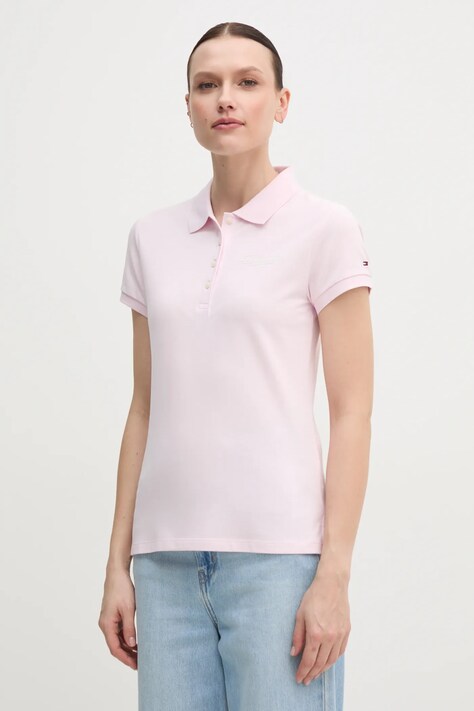 Поло Tommy Hilfiger женское цвет розовый WW0WW45429