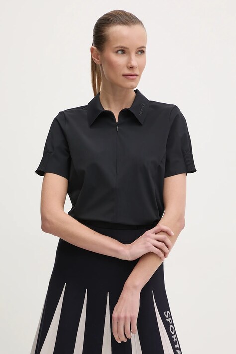 Sportalm tricou polo femei, culoarea negru, 250185