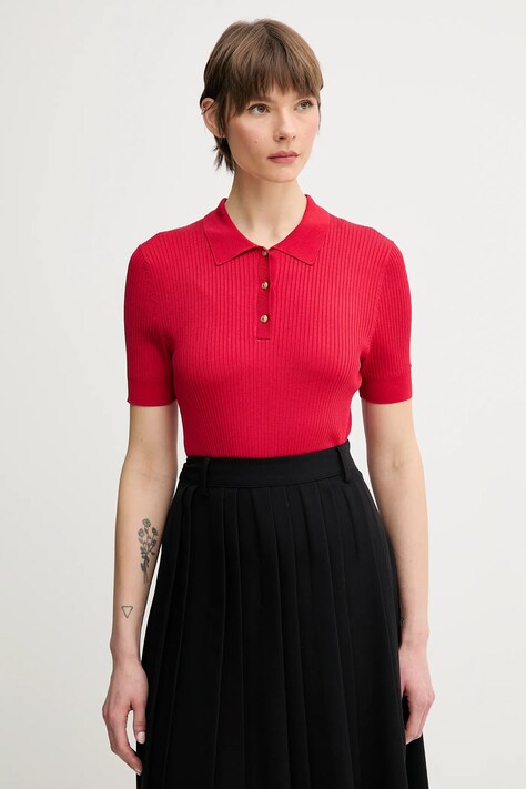 Tommy Hilfiger tricou polo culoarea rosu, WW0WW45511