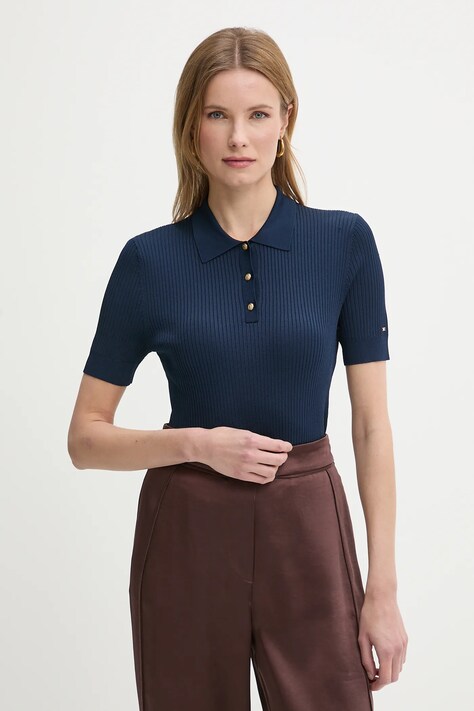 Tommy Hilfiger tricou polo culoarea bleumarin, WW0WW45511