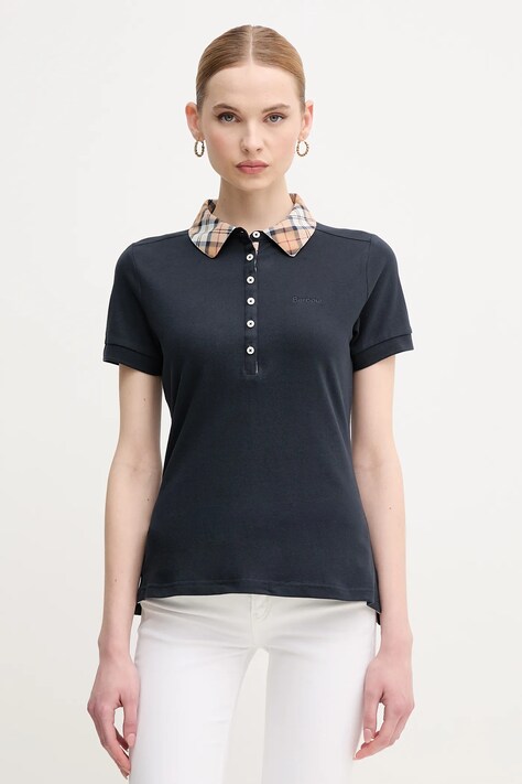 Barbour tricou polo Malvern femei, culoarea albastru marin, LML0633NY13