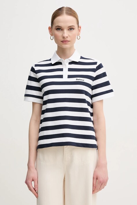 Barbour tricou polo Ashbourne femei, culoarea albastru marin, LML0887NY73