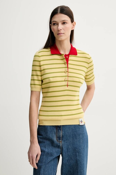 Bally gyapjúkeverék pulóver könnyű, női, sárga, WKN095
