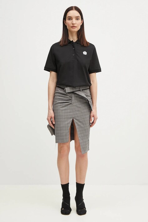 Bavlnené polo tričko Kenzo Boke Flower 2.0 čierna farba, FF52TS1604SB.99J