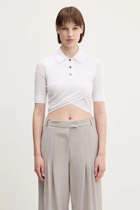 Sportmax polo in cotone Shaker donna colore bianco 2512361052600