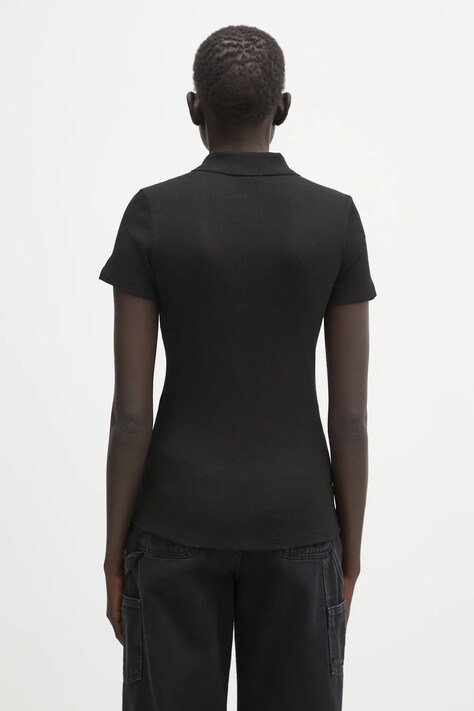 Lacoste polo de bumbac culoarea negru, DF5377