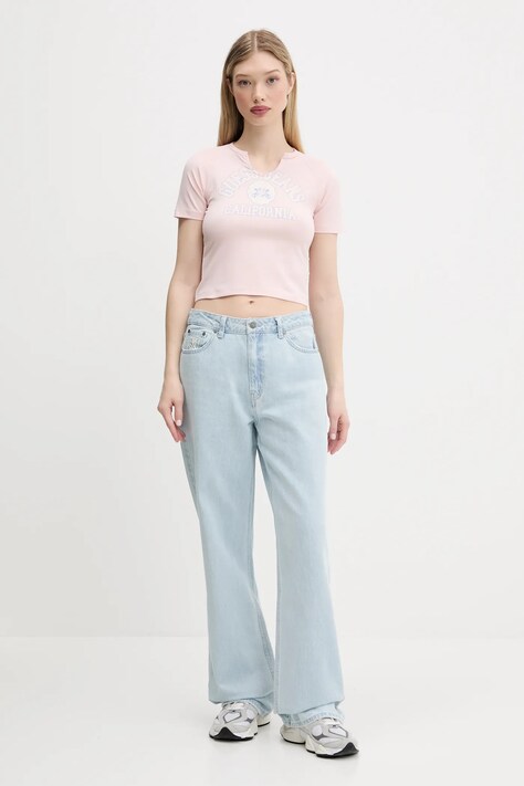 Футболка Guess Jeans — SS25-POD036, рожевий — фото 2
