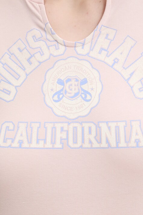 Футболка Guess Jeans — SS25-POD036, рожевий — фото 5