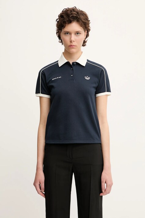adidas Originals polo x Sporty & Rich Polo damski kolor granatowy JL7198