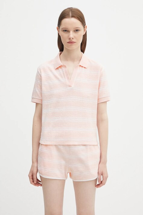 Sporty & Rich polo bawełniane Src Terry damski kolor różowy TO001620302ST65