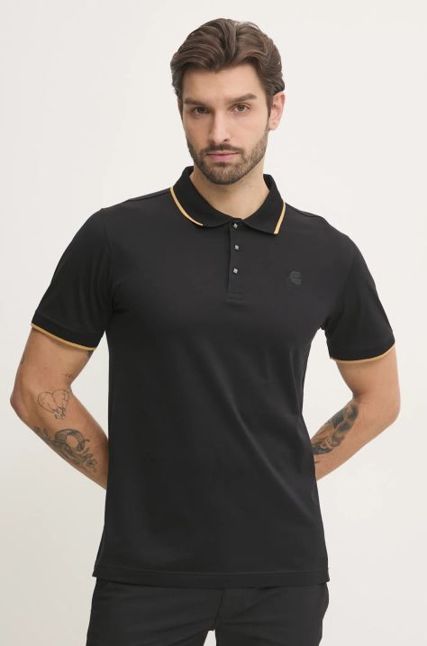 Karl Lagerfeld polo bawełniane kolor czarny gładki 551200.745080