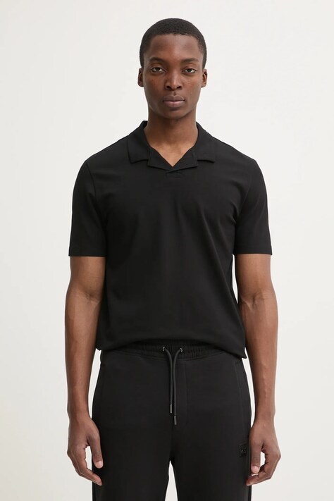 HUGO tricou polo barbati, culoarea negru, neted, 50530169