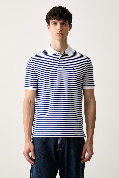 Tommy Hilfiger Πόλο ανδρικό με βαμβάκι μπλε MW0MW37309